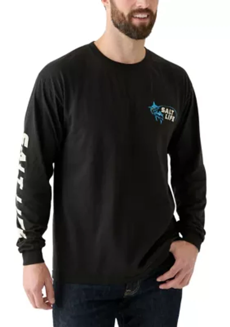 Long Sleeve Reel Time Graphic T-Shirt