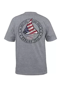 Short Sleeve Redfish Stars and Stripes Graphic T-Shirt
