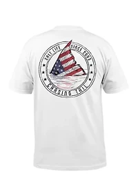 Short Sleeve Redfish Stars and Stripes Graphic T-Shirt