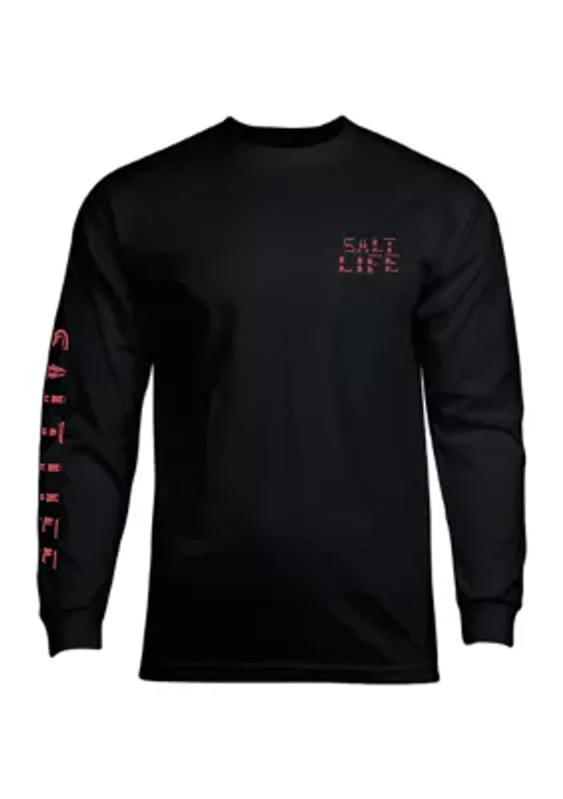 Long Sleeve Underwater Alien Graphic T-Shirt
