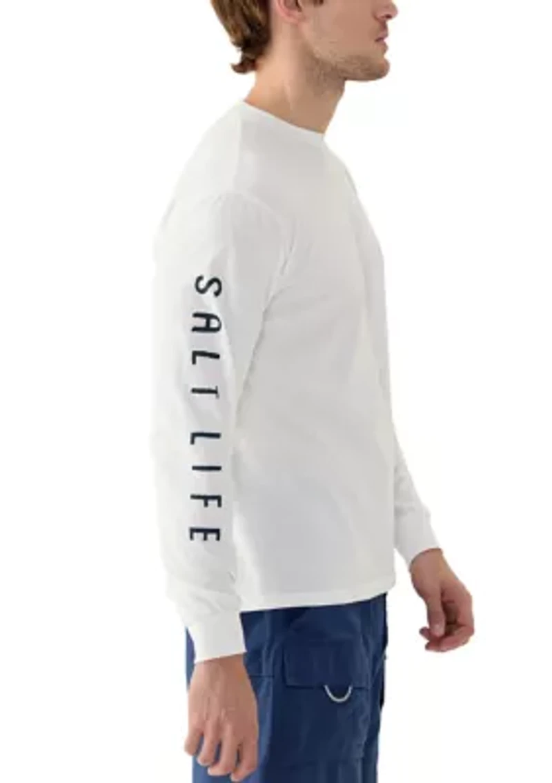 Long Sleeve Redfish Stars and Stripes Graphic T-Shirt