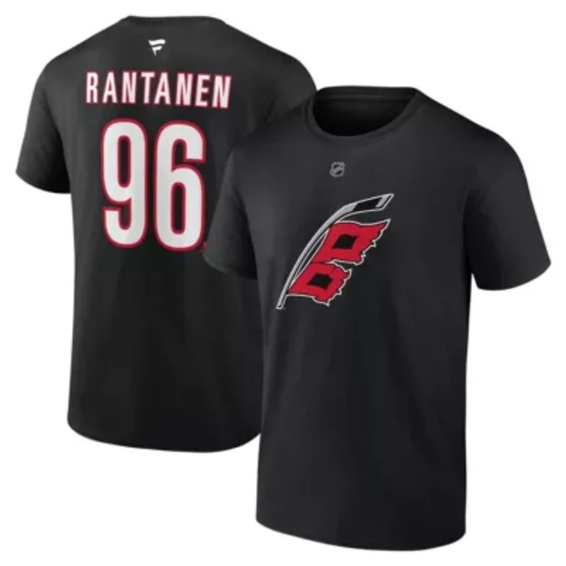 NHL Mikko Rantanen Carolina Hurricanes Authentic Stack Name & Number T-Shirt