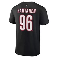 NHL Mikko Rantanen Carolina Hurricanes Authentic Stack Name & Number T-Shirt