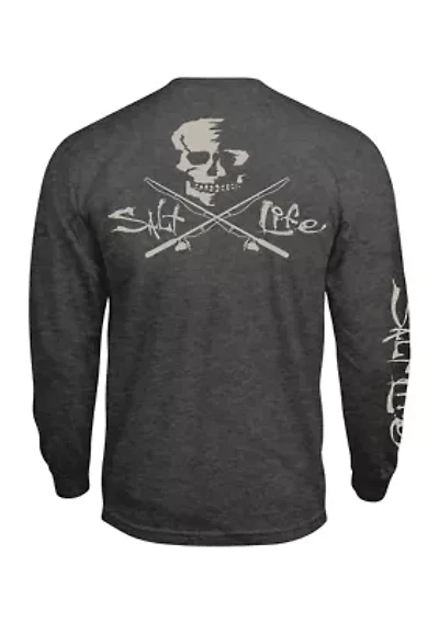 Skull and Poles Long Sleeve Graphic T-Shirt