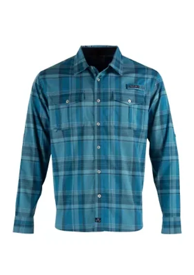 Long Sleeve Starboard Woven Stretch Performance Button Down Shirt