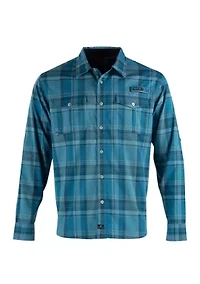 Long Sleeve Starboard Woven Stretch Performance Button Down Shirt