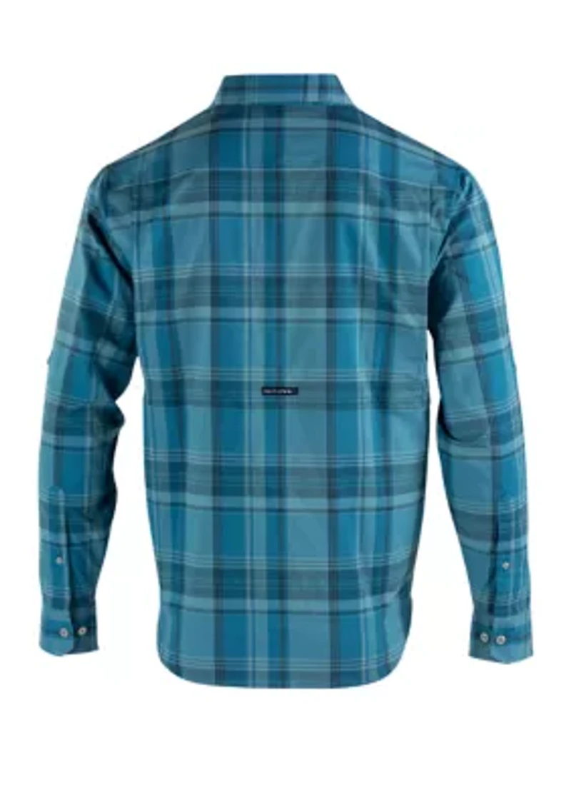 Long Sleeve Starboard Woven Stretch Performance Button Down Shirt