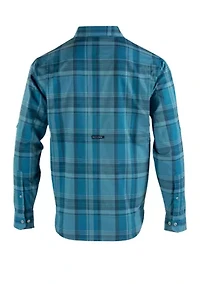 Long Sleeve Starboard Woven Stretch Performance Button Down Shirt