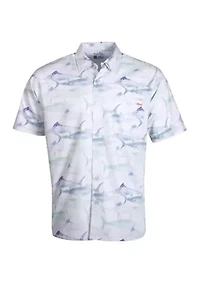 Marlin Retreat Printed Woven Button Down Shirt