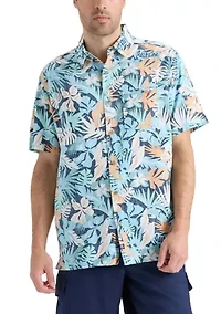 Men’s Retro Tropical Tuna Woven Short Sleeve Shirt