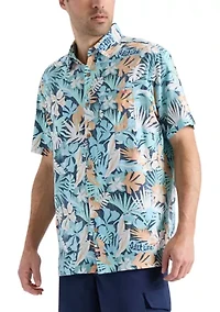 Men’s Retro Tropical Tuna Woven Short Sleeve Shirt