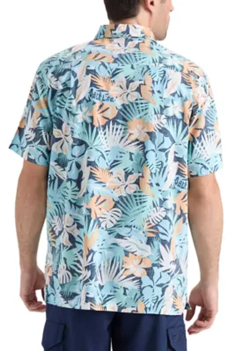 Men’s Retro Tropical Tuna Woven Short Sleeve Shirt