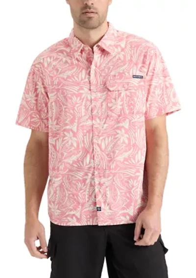 Mahi Tribe Short Sleeve Button Down Performance Shirt