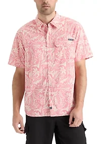Mahi Tribe Short Sleeve Button Down Performance Shirt