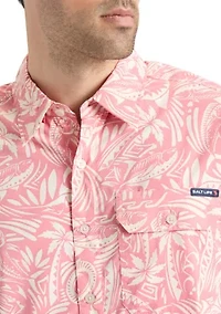 Mahi Tribe Short Sleeve Button Down Performance Shirt