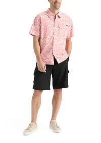 Mahi Tribe Short Sleeve Button Down Performance Shirt