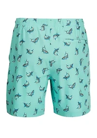 Sandbar Sunday Printed Swim Trunks