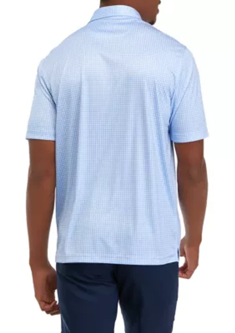 Men's Houndstooth Printed Polo Shirt