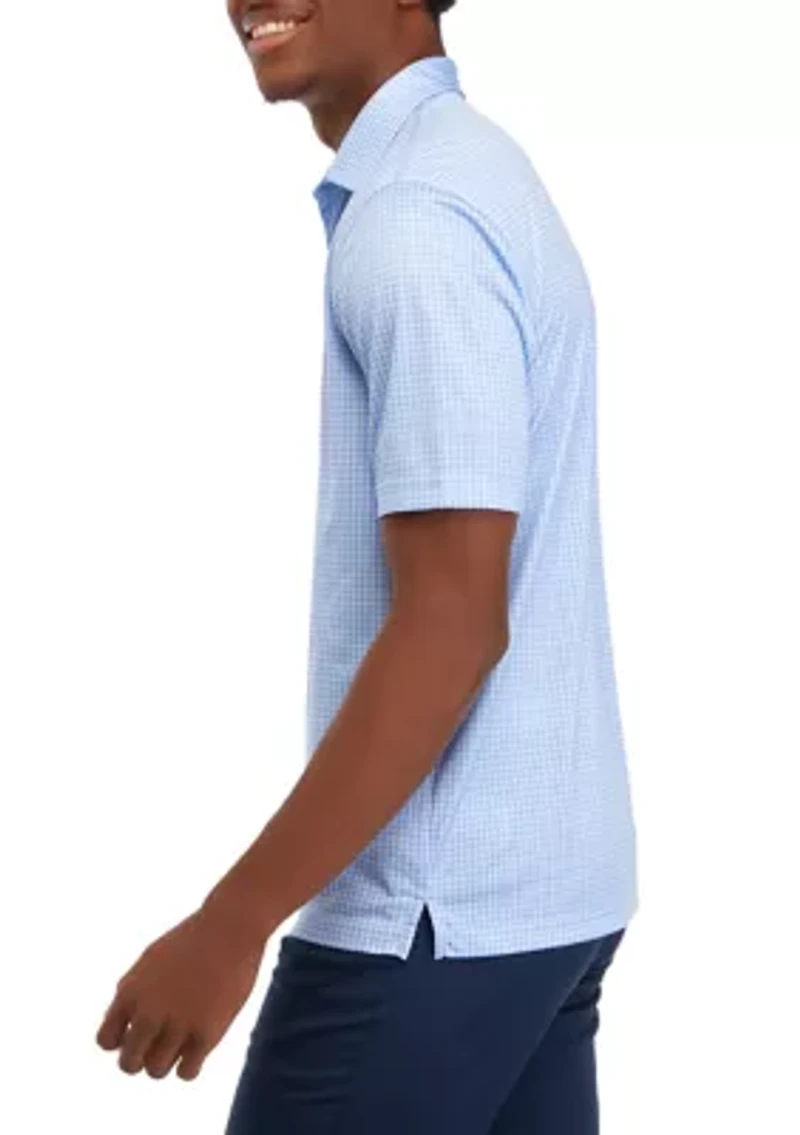 Men's Houndstooth Printed Polo Shirt