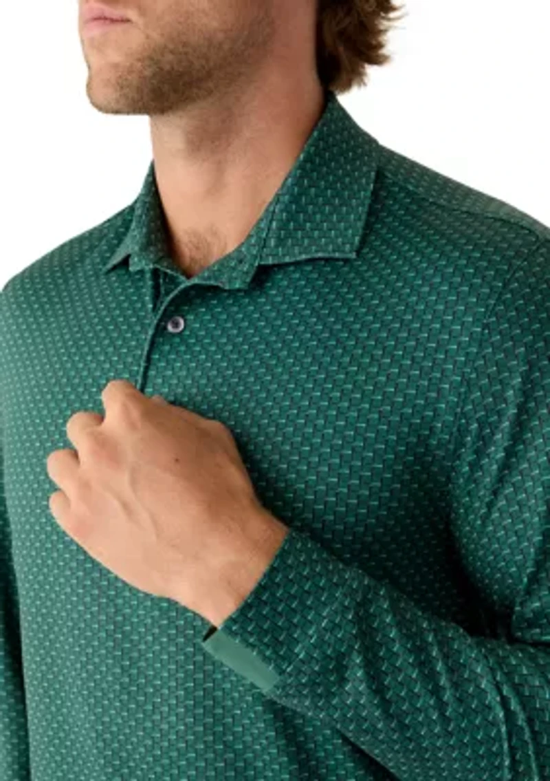 Men's Dress Long Sleeve Polo Shirt