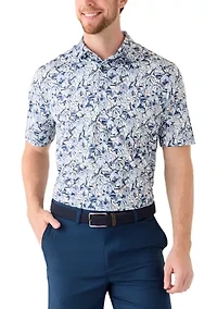 Men's Tropical Print Polo Shirt