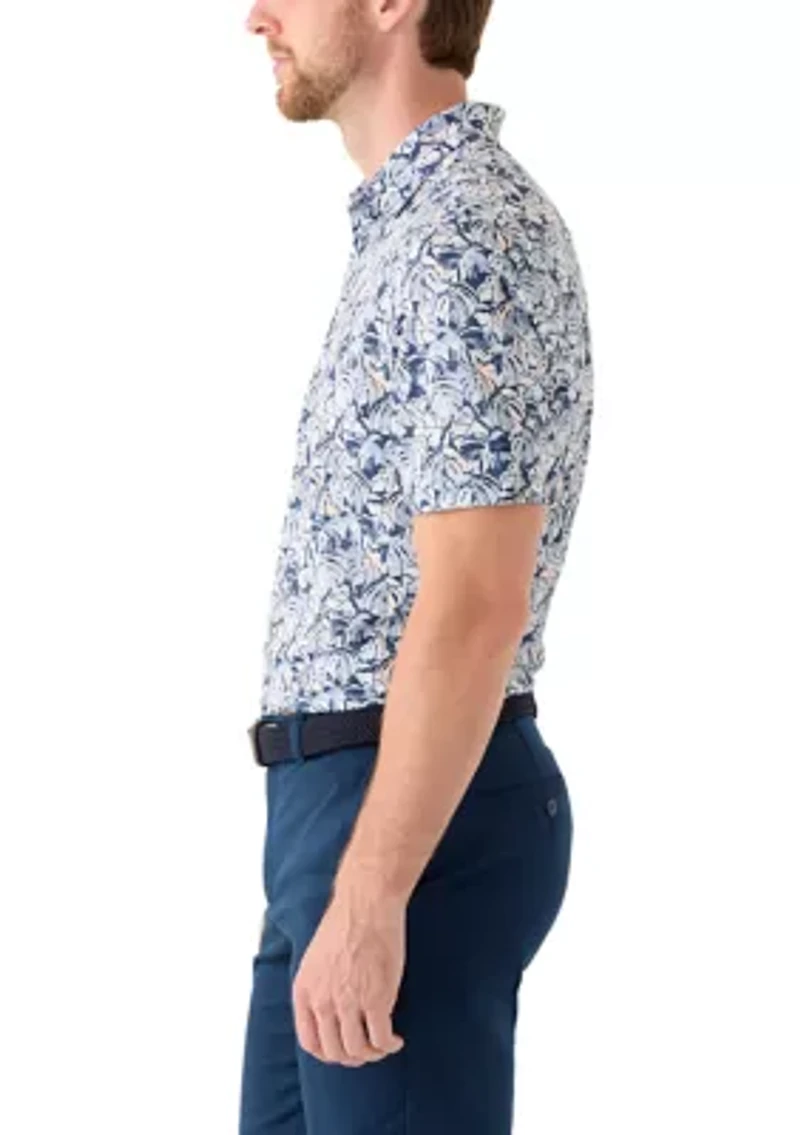 Men's Tropical Print Polo Shirt