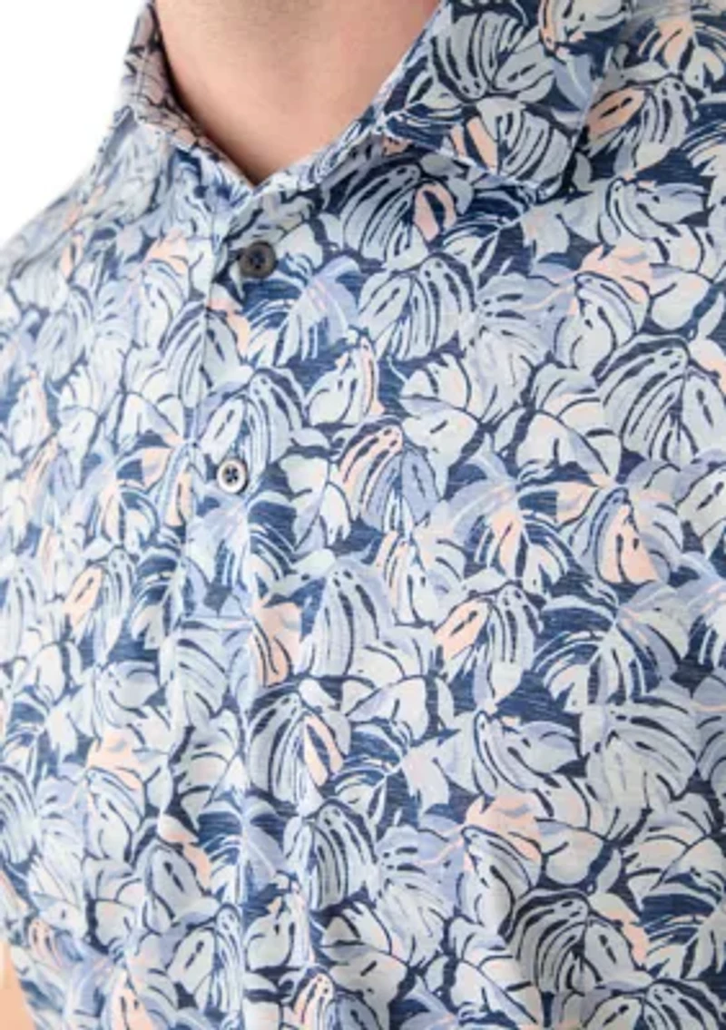 Men's Tropical Print Polo Shirt