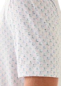 Men's Flamingo Print Button Collar Shirt