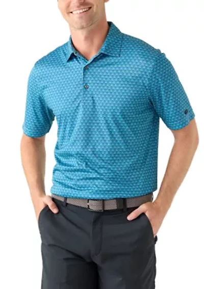 Men's Adriatic Blue Short Sleeve Golf Polo Shirt