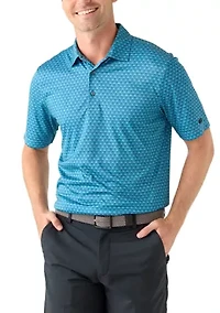 Men's Adriatic Blue Short Sleeve Golf Polo Shirt