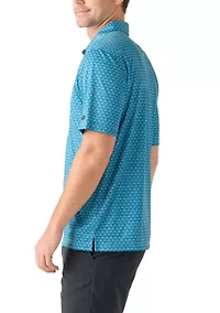 Men's Adriatic Blue Short Sleeve Golf Polo Shirt