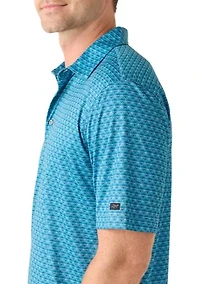 Men's Adriatic Blue Short Sleeve Golf Polo Shirt