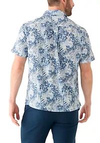 Men's Hibiscus Print Button Down Shirt