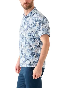 Men's Hibiscus Print Button Down Shirt