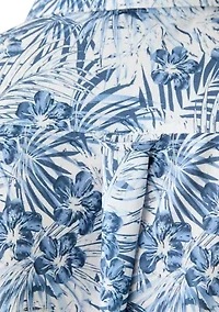Men's Hibiscus Print Button Down Shirt