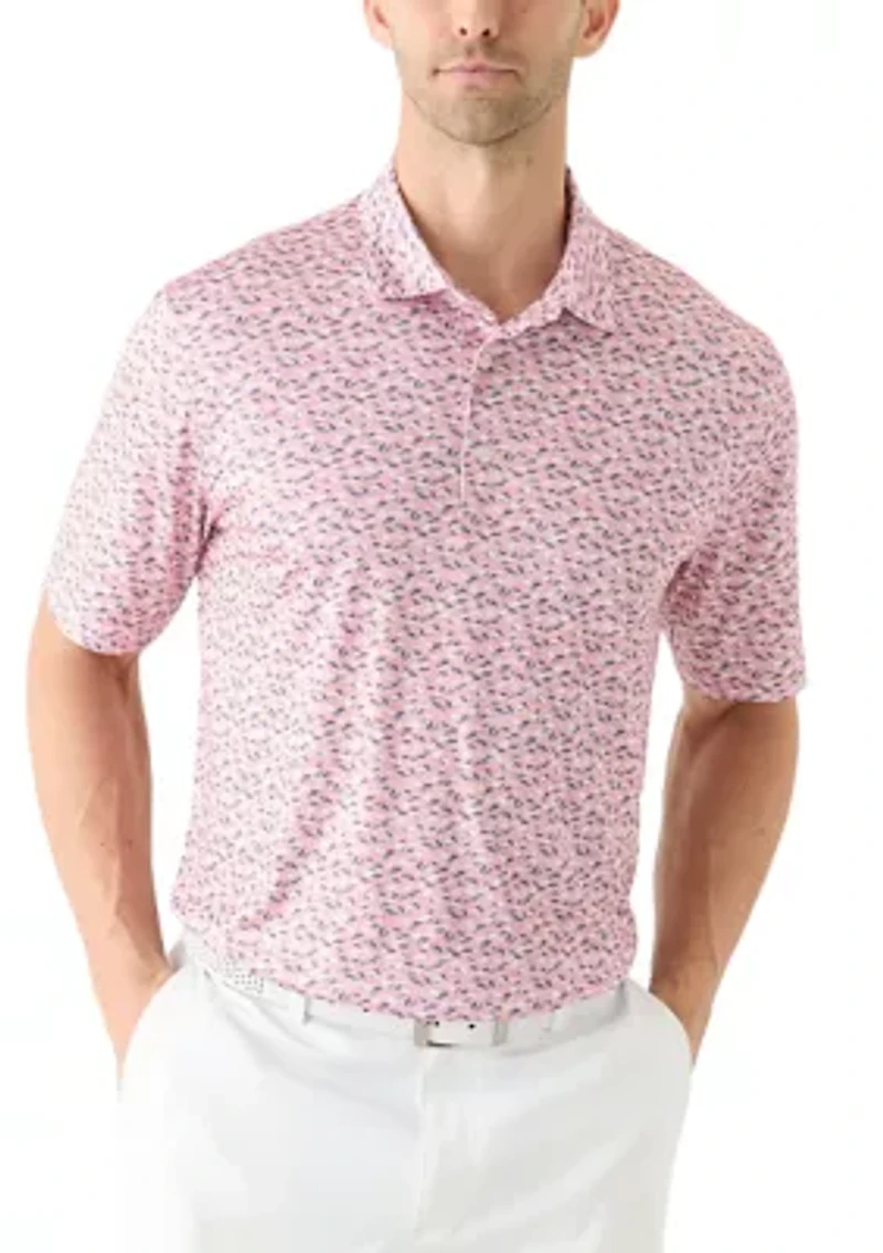 Men's Foliage Printed Polo Shirt