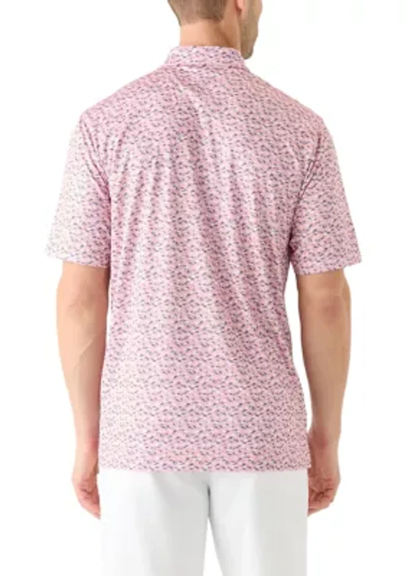 Men's Foliage Printed Polo Shirt