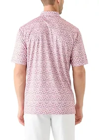 Men's Foliage Printed Polo Shirt