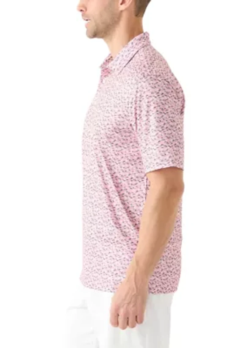 Men's Foliage Printed Polo Shirt