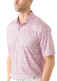 Men's Foliage Printed Polo Shirt