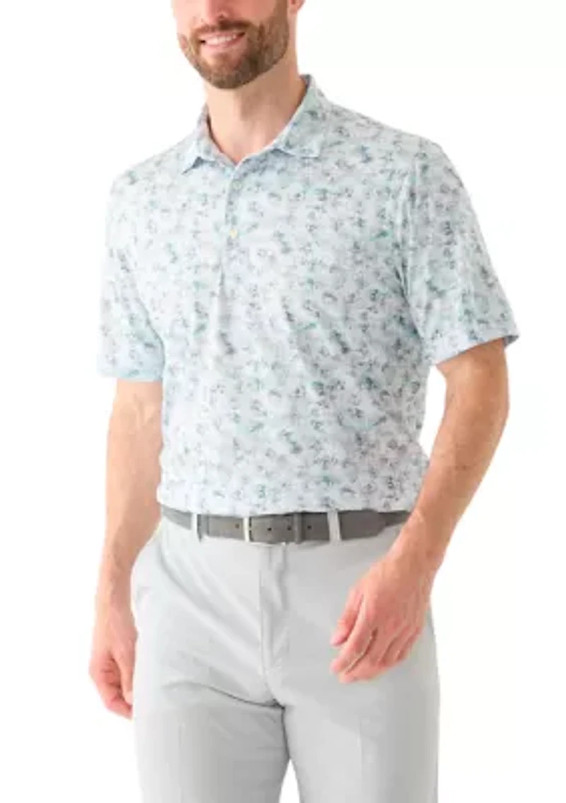 Men's Cassava Leaf Printed Polo Shirt