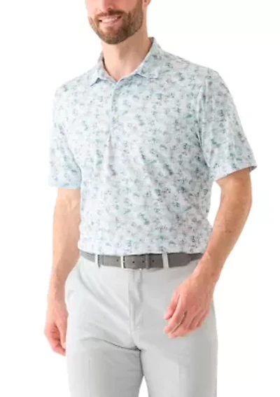 Men's Cassava Leaf Printed Polo Shirt