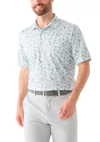 Men's Cassava Leaf Printed Polo Shirt