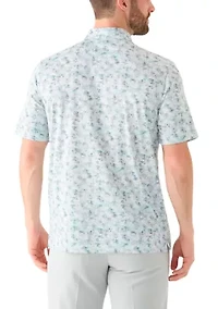 Men's Cassava Leaf Printed Polo Shirt