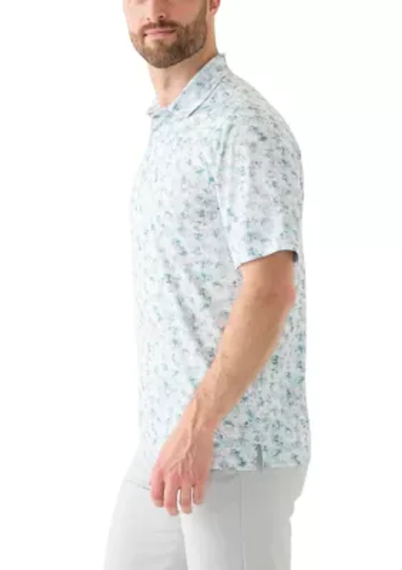 Men's Cassava Leaf Printed Polo Shirt