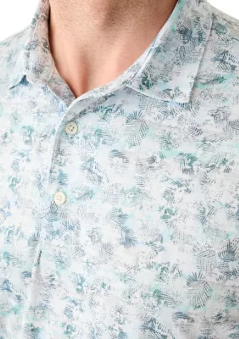 Men's Cassava Leaf Printed Polo Shirt