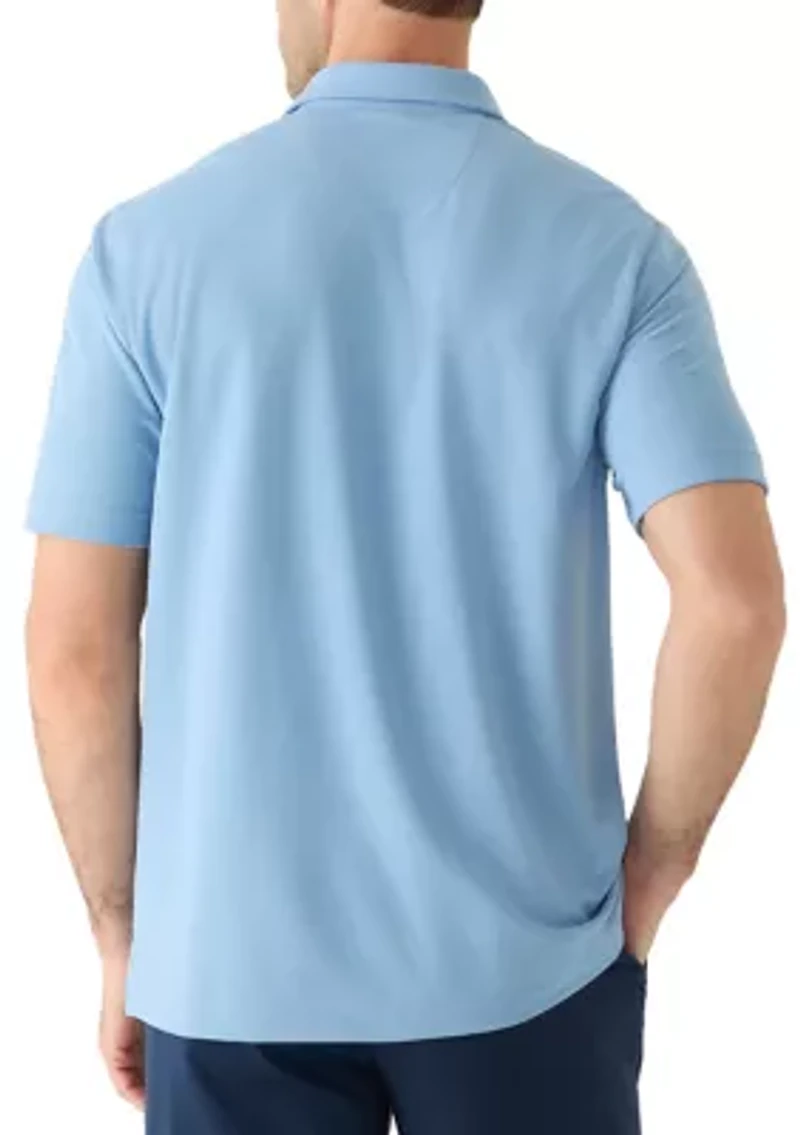 Men's Full Button Piqué Polo Shirt