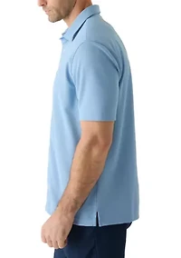 Men's Full Button Piqué Polo Shirt