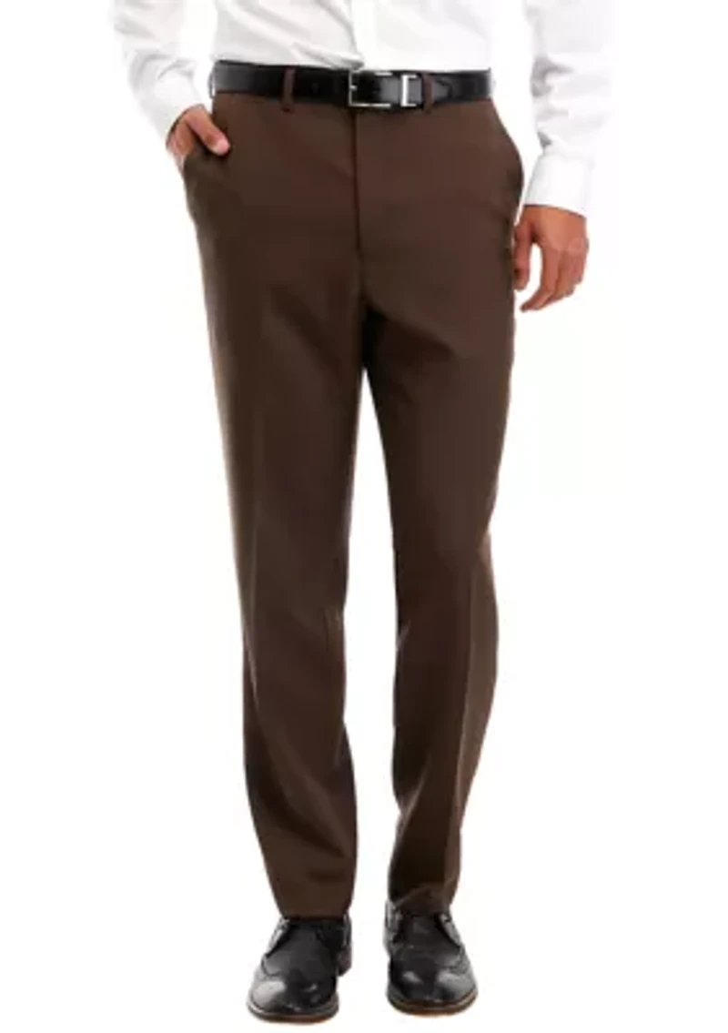 Stretch Gab Flat Front Pants