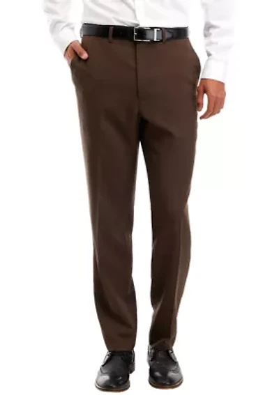 Stretch Gab Flat Front Pants